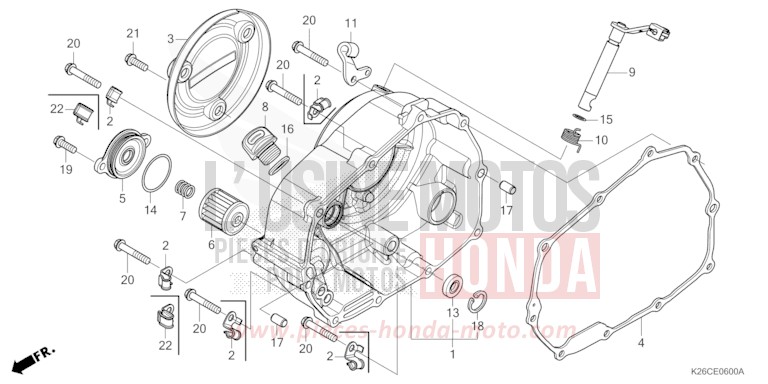 RIGHT CRANKCASE COVER for MSX GROM A PEARL HORIZON WHITE (NHB61) from 2024